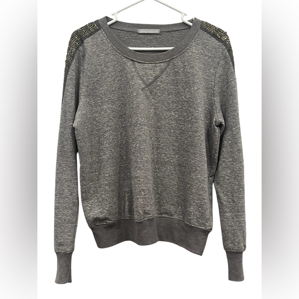 Olivia Moon XS Gold Sequined Long Sleeve Sweater Top.